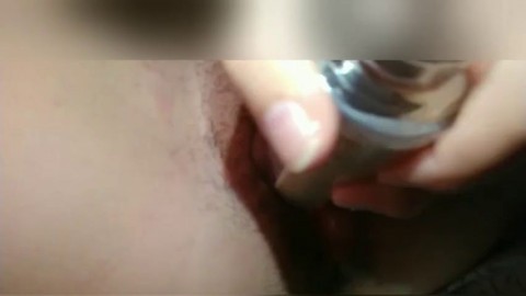 Petite Teen Struggles to take a Bottle in her Tight Virgin Pussy (no Audio)