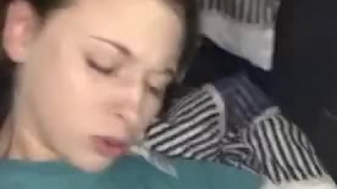 Skinny White Girl Eye Rolling Orgasm in Sleeper Truck