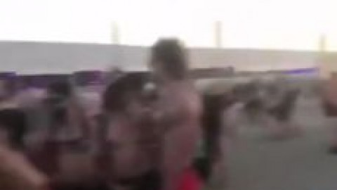Party Girl Flashing Tits in Public at a Festival