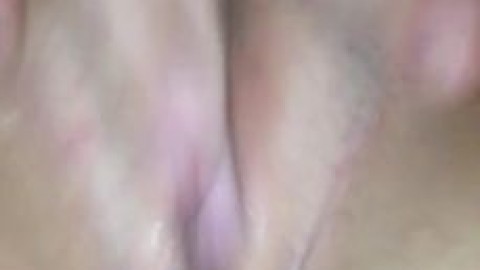 Wife Fingers her Cum Covered Pussy to Vocal Orgasm
