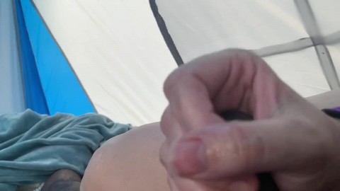 SHE MAKES HIM CUM WHILE TRYING TO KEEP QUIET CAMPING DIRTY TALK HANDJOB
