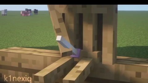 Jerking off in the Park in Minecraft