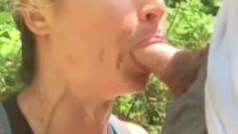 She almost got Caught Sucking Random Dick in the Woods