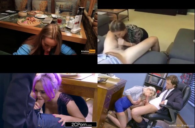 Under Table Blowjobs and Secretaries Earning Promotions Compilation