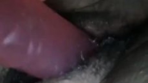 Tight Pussy Creaming on Huge Dildo (it can Barley Fit)