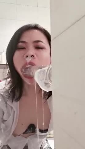 Head Pinned against the Wall until Cum out Nose