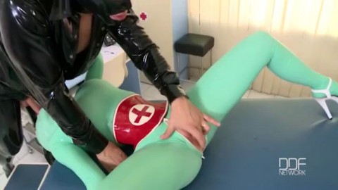 Latex Lucy has a Huge Orgasm in Clinic Fuck Session