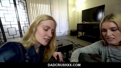 Cute blondes fucked by STEPDADDY during sleepover - Mazzy Grace Emma Starletto