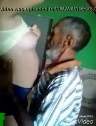 old man sucking young babe boobs