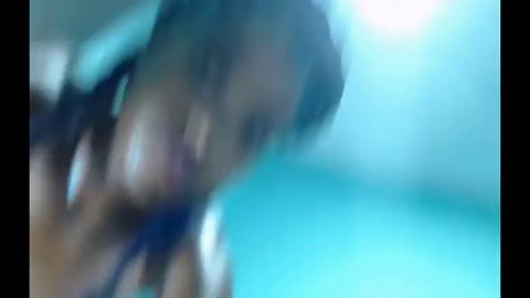 Pig-tailed Ebony Teen with Braces Playing in Her Pussy On Camera