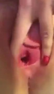 White girl fingering herself