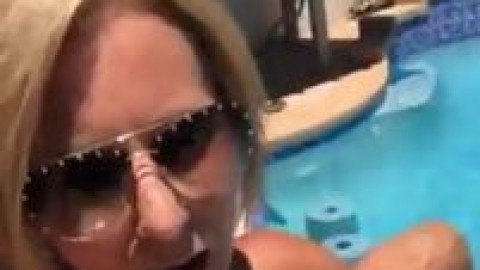 Blonde Milf Chilling In The Pool