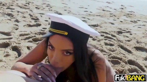 Katrina Moreno In Give Sloppy Blowjob At Beach Side