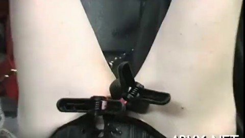 Flaming nude spanking and non-professional bizarre bondage porn