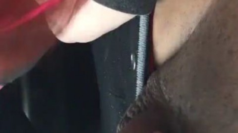 white hooker giving me a good blowjob in the car