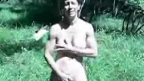 Fully nude mature wife masturbating in wood