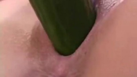 Toying my ass and pussy with cucumber
