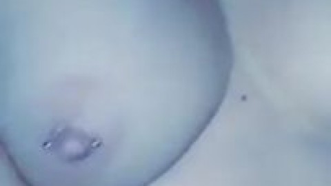Thick white Chick teasing nipples pierced