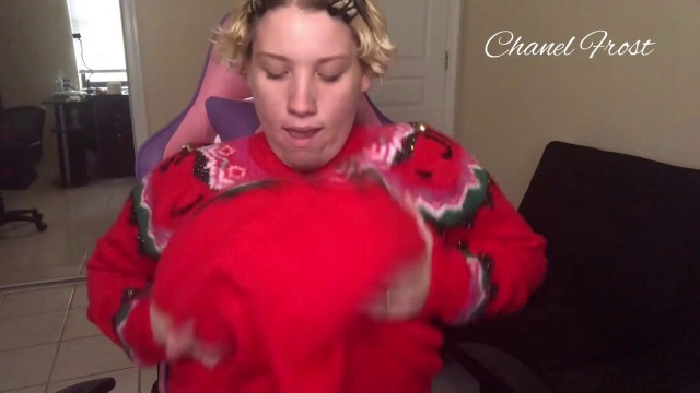 Bouncing My Huge Swollen Tits In My XXXMAS Sweater!