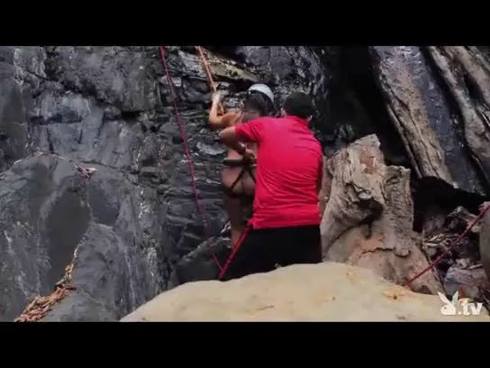 Naked Girls Rock Climbing!