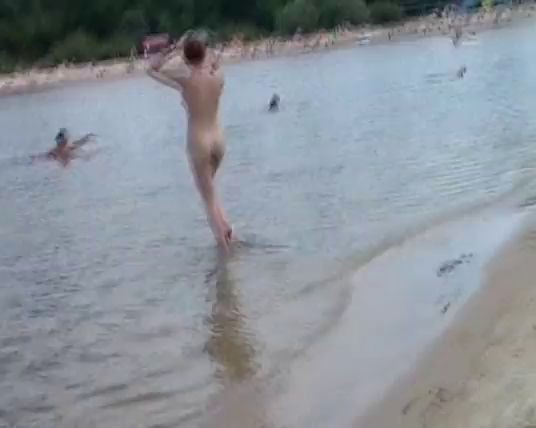 Nude teen friends expose themselves in the water