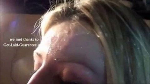 huge cum explosion on her face (must watch)