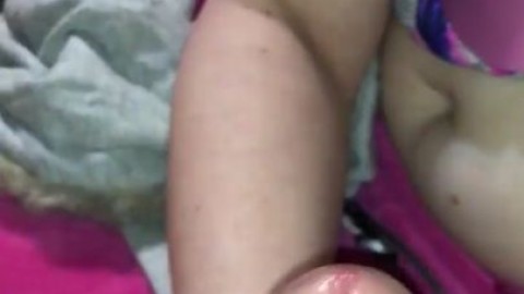 My amateur wife giving a lovely sloppy hand job close up and spit soaked