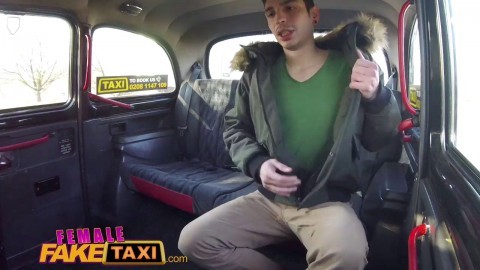Female Fake Taxi Shy cheating boyfriend fucks blonde cab driver on backseat
