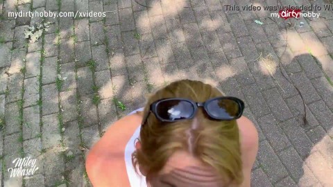 MyDirtyHobby - German blonde MILF outdoor creampie