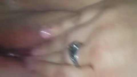 BBW WIFE masterbating and playing with her tight pussy ending with pulsating org