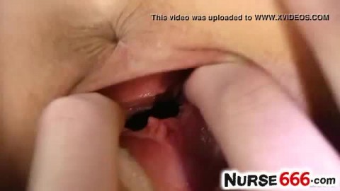 Teen slut Kristyna naughty nurse pussy fingering