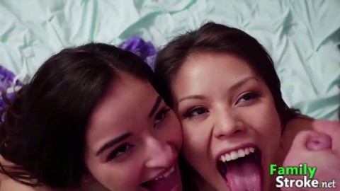 Pijamas Night Threesome Kinky Step Sisters: Full Vids FamilyStroke.net