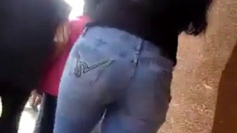 Tight Round Ass in Jeans Groped and Touched in Public and She Didn't Mind