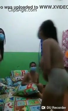 Asian hostel girls going nude in group for the thrilling fun sake