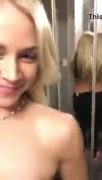 Blonde student naked in the periscope