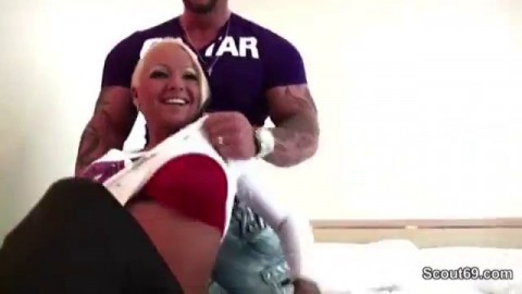German Sexy Tattoo Teens Fuck Stranger Men with Huge Cock