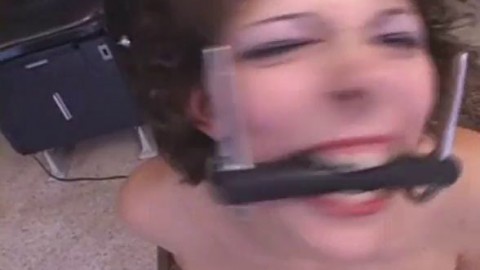 Bound and clamped sybian orgasm