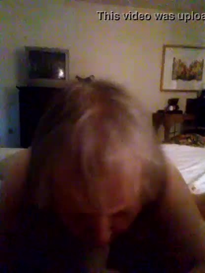 Granny sucking cock to get off