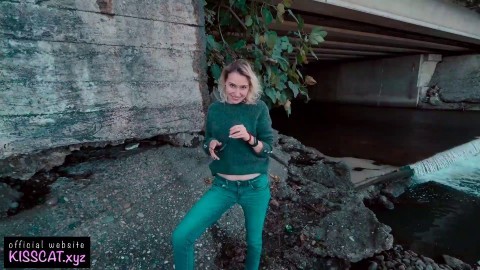 Public Agent fuck Russian Teen in Doggy Under the Bridge with Cum Swallow
