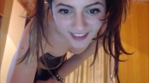 Charming teen strip tease on webcam