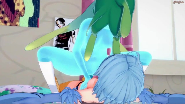 Slime girl Suu gets strapon fucked by harpy Papi - Daily Life With a Monster Girl Hentai.