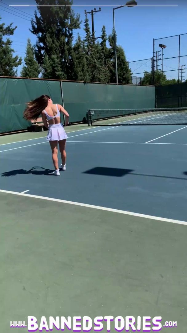 Brunette Babe Abbie Maley Public Sex on Tennis Court