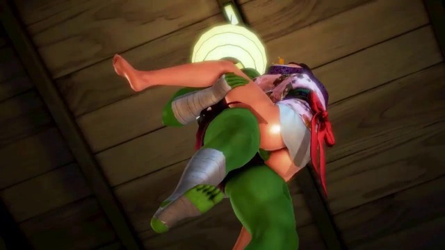 Oriental girl hentai having sex with a green orc man in hot xxx hentai game video