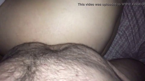 Cumshot on passedout wife's ass
