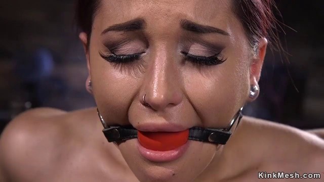 Babe in device bondage nipples pulled