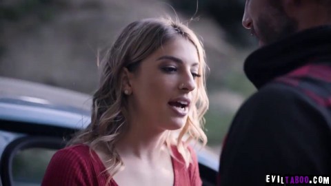 Teen babe Kristen Scott need help to fix her broken car and a horny mechanic came to help and fucked her as a payment for his se