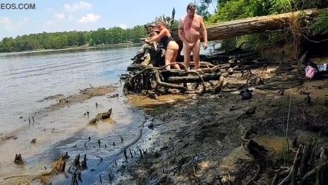 Thick wife fucked in the mud on a nature walk - Becky Tailorxxx