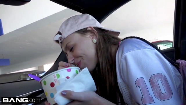 Tomboy teen Alex Blake POV fuck in a car