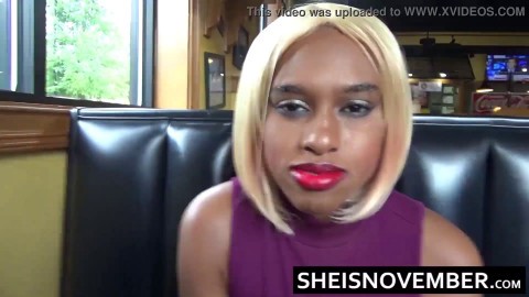 Fast Food Restaurant Risky Big Tits Blowjob By Young Blonde Ebony Msnovember POV Sheisnovember HD
