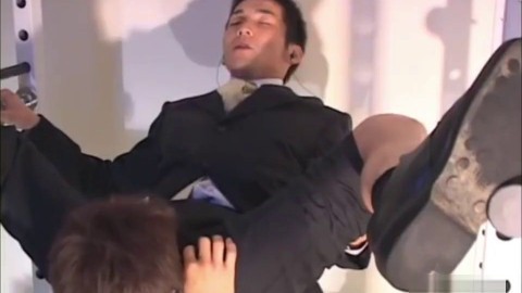 Suit man is cum squirt by blowjob.n cum injection to maked suit hole(cd)